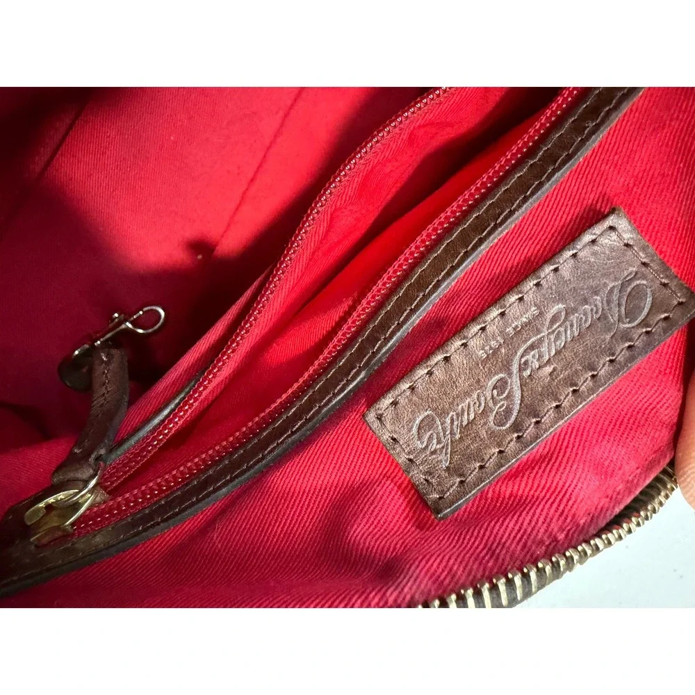 Dooney & Bourke Panama Barrel Satchel Bag‎ Tan Straw Brown Leather 5L899